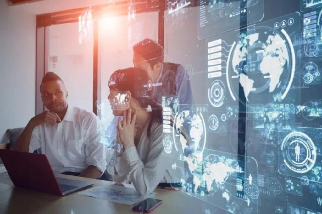 Equipe Trabalhando com IA